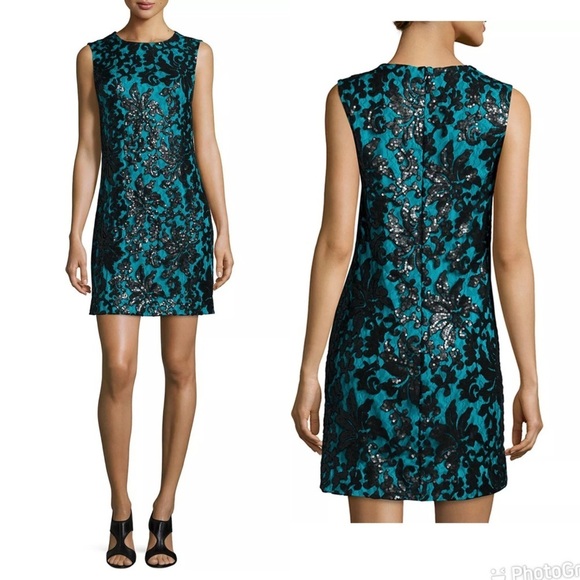Diane Von Furstenberg Kaleb Embellished Lace Shift Dress
